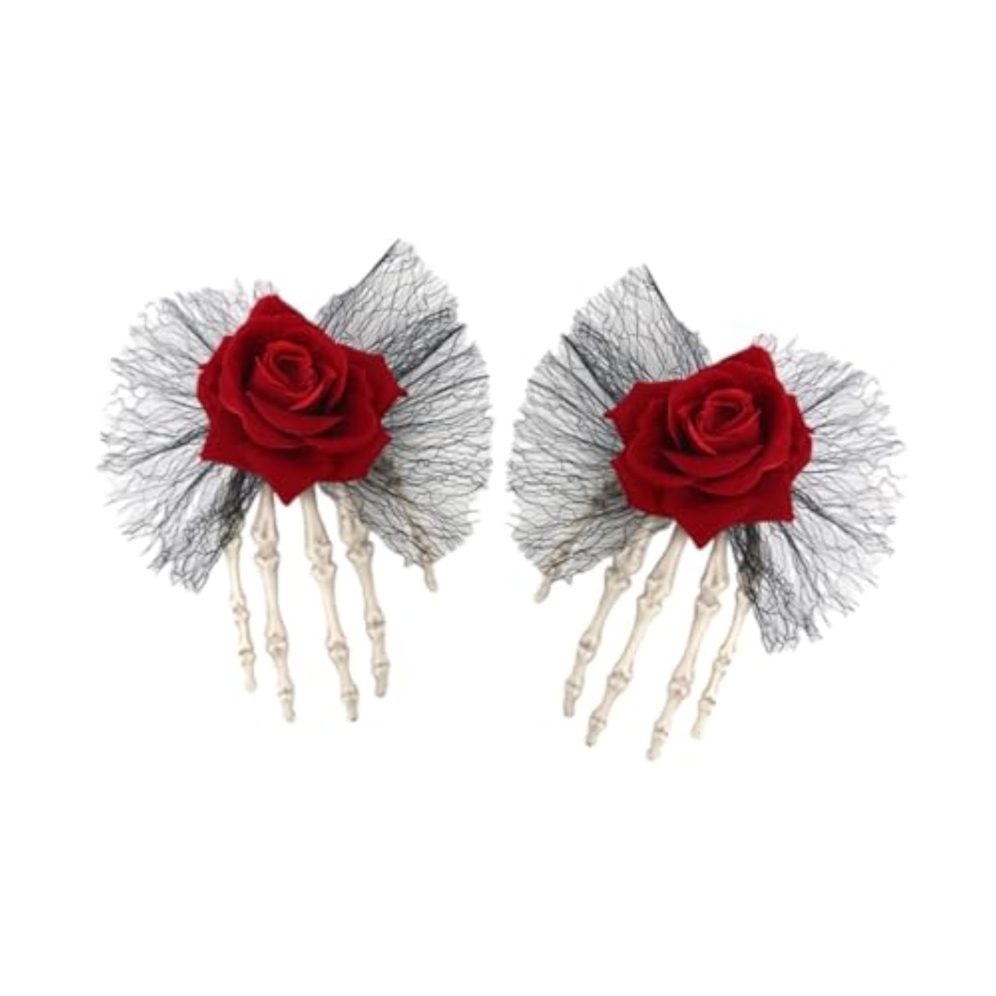 2 Pieces Red Hair Jaw Clips for Party and Cosplay